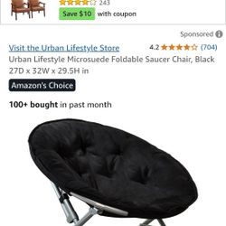 Urban Lifestyle Microsuede Foldable Saucer Chair 