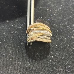 14k Tri Color Diamond Ring 