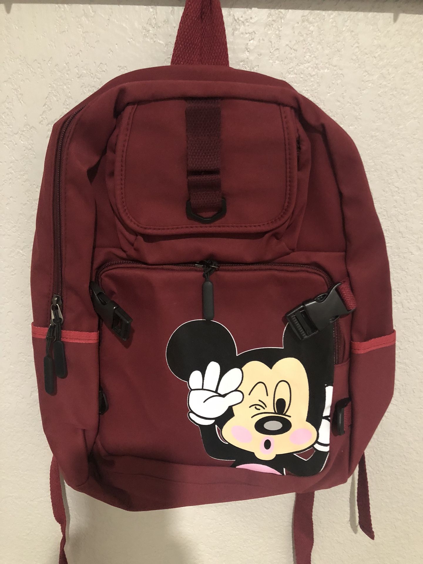 Large Backpack With Mickey Mouse In Front Zip Up Pocket for Sale