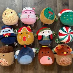 Lot of 12, 8” inch holiday squishmallow