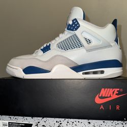 Military Blue Jordan Retro 4 Size 12 Men’s Sneakers Shoes Authentic Footwear 