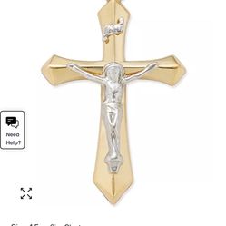 Crucifix Pendant In 14k Gold And White