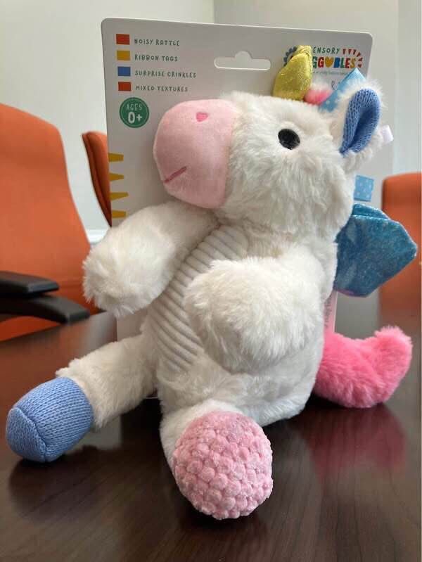 New Sensory Snuggables Unicorn plush toy
