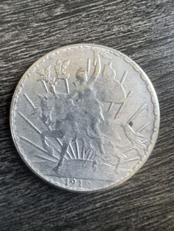 1910 Mexico Caballito Silver Peso ~ LITTLE HORSE WITH RAYS