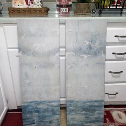 Two Matching Beach Canvases 