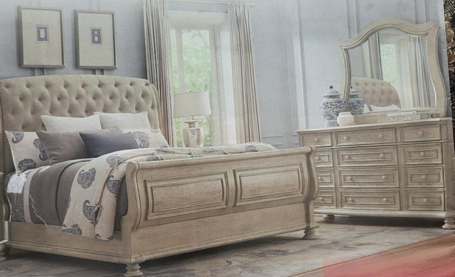 3 PC King Sized Armitage Bed Set With 55" TCL TV 