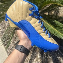 Air Jordan 12 UCLA Blue Tan Football Cleats PLAYER EXCLUSIVE