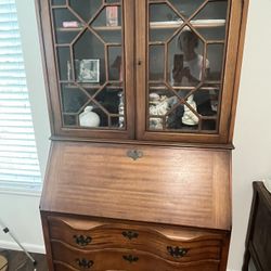 Duncan and Fife China cabinet and fold out desk