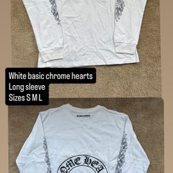 white basic chrome hearts longe sleeve