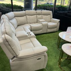 Power Recliner Sectional Living Room / Sala de estar seccional reclinable eléctrica