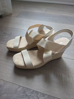 Anne Klein Strappy espadrille wedge sandals