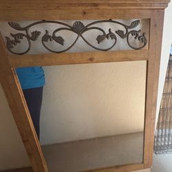 Dark Wooden Mirror - For Dresser - Bedroom / Bathroom