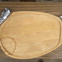 Vintage Winsome Wood Turkey Cutting Board Tray