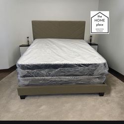 Brand New Queen Bed Frame With Mattress & Boxspring All Included For Only $349 🚨 Ready For Delivery 🚚 