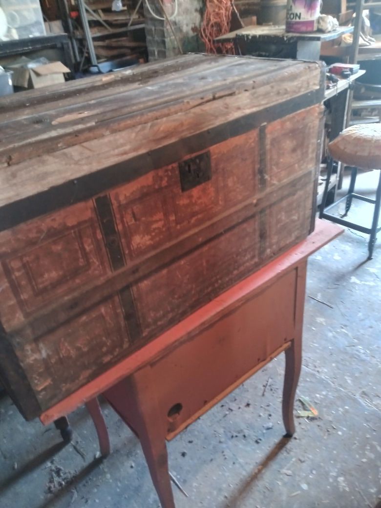 Old wooden trunck