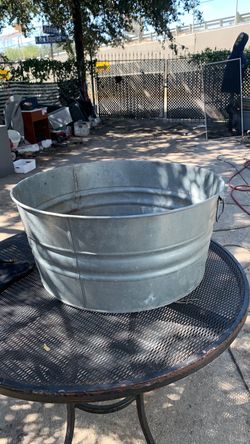 Large Galvanized Metal Wash Tub