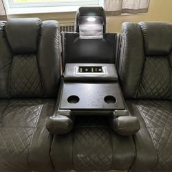 Conns Leather Reclining Couch