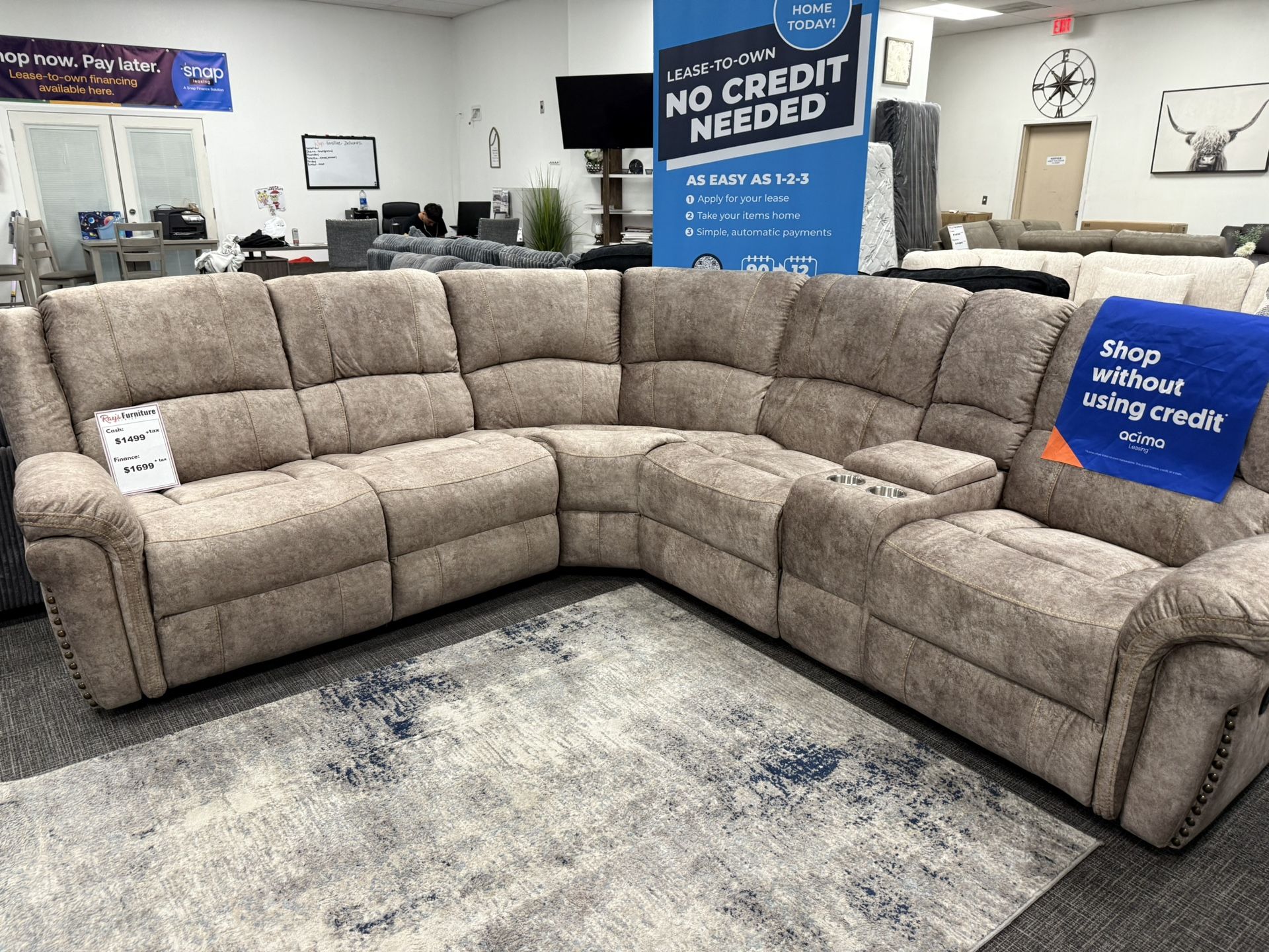 Brown Sofa Sectional Recliner Set – Free Delivery / Juego de Sala Seccional Reclinable Café – Entrega Gratis