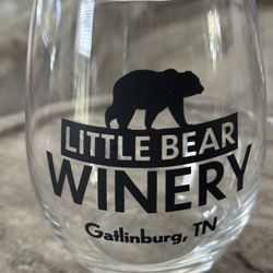2-Little Bear Winery Stemless Wine Glasses-Gatlinburg , Tennessee 