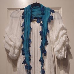 UNIQUE DESIGN CROCHET EDGE NEW SCARF FROM TURKEY  