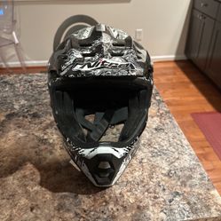 Gray,,white and black Dirt bike Helmet 
