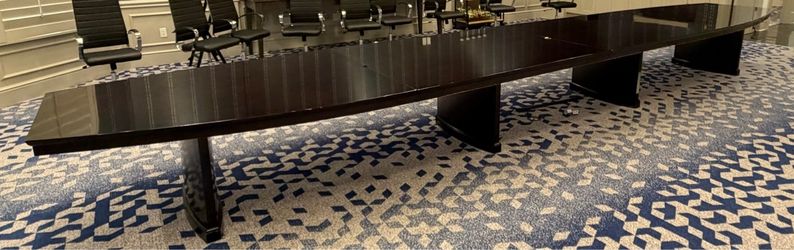 Custom wood boardroom table