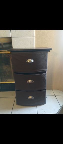 Narrow Dresser Fabric Storage Tower w/3 Drawers Metal Frame- $20