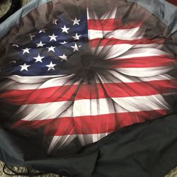 Jeep US Flag Flower Spare Tire Cover