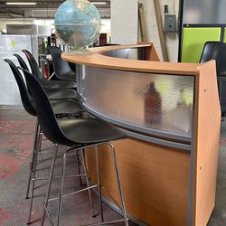 Used Curved Reception Desk with Plexi Glass
