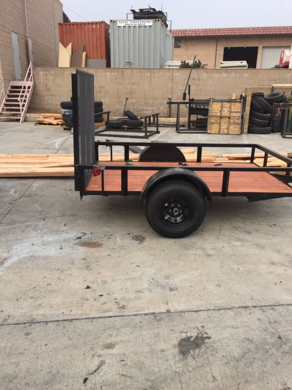 5 x 8 utility trailer with the ramp gate with a 3500 pound axle