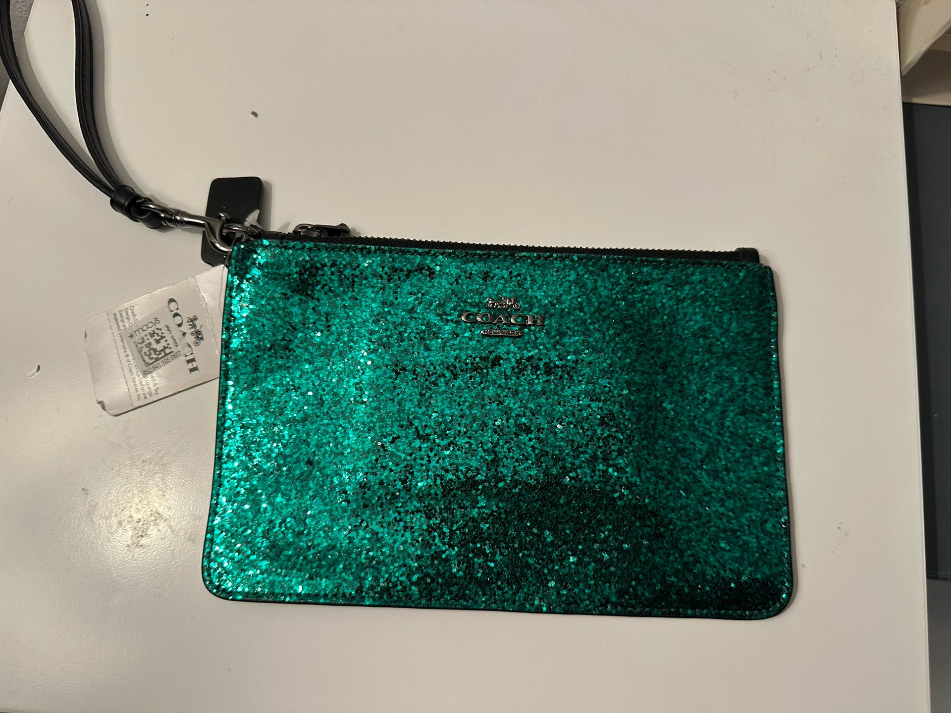 New Coach Wizard of Oz Emerald green glitter wristlet