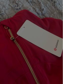 Red cropped align lulu sweater
