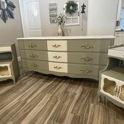 French Country Dresser And Nightstands 