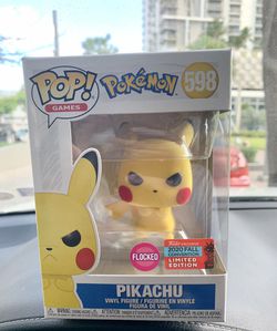 FUNKO POP! POKEMON ANGRY PIKACHU FLOCKED 2020 NYCC EXCLUSIVE