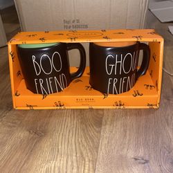 Rae Dunn 2 Pack Boo Friend & Ghoul Friend Mug Set Halloween Fall Decor