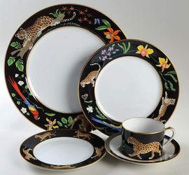 Lynn Chase Jaguar Jungle complete place settings and serving ware