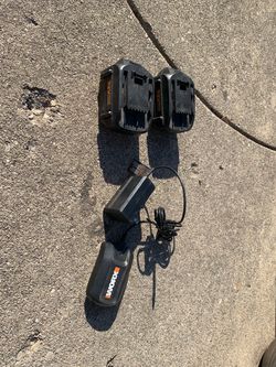 Worx 32 volt batteries [WA3537] and charger [WA3740] .