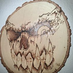 Evil Skull Wood Burning