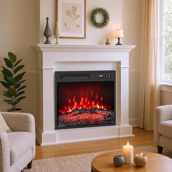 E595 $80 18 Inch Electric Fireplace Heater