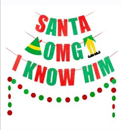 Elf Christmas cardstock banner