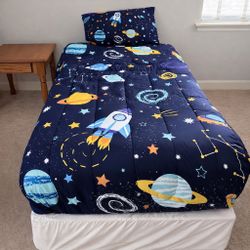 Twin Mattress + Box Spring + FREE Space Sheets Set
