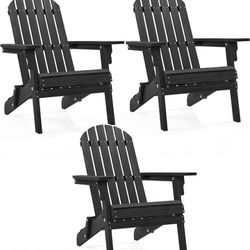 Yaheetech Folding Adirondack Chair Set of 3 Outdoor.