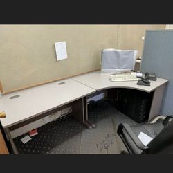 Workstation Home Office Desk Furniture Modern Style L Shape - 2pc