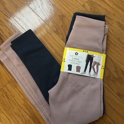 NWT Tuff Athletics girls Fleece Leggings 2 pack Size S 7/8