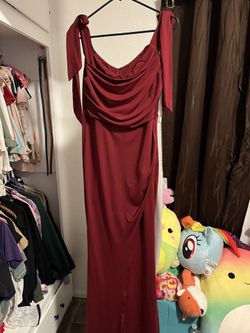 Burgundy slit dress