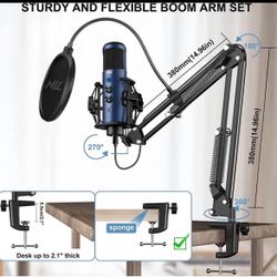 USB Microphone for Computer NLL Studio Podcast Condenser Microphone for PC Streaming Gaming Recordin