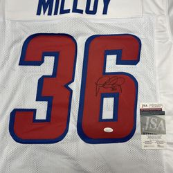 Signed Lawyer Milloy New England Patriots Custom Jersey JSA Witness COA