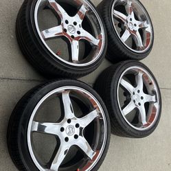 4 — 245/35r20 5x4.5 5x114.3 Stock Chrome Ford Mustang Cobra SVT wheels Rims Tires