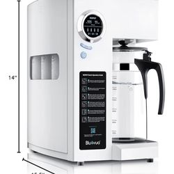 Bluevua RO100ROPOT Reverse Osmosis System Countertop Water Filter, 4 Stage Purification, Counter RO Filtration, 2:1 Pure to Drain, Purified Tap Water,