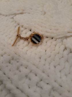 ONYX & MOTHER OF PEARL TIE TAC 